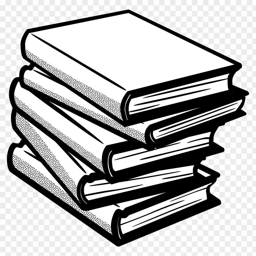 Stacked Books Book Black And White Clip Art PNG
