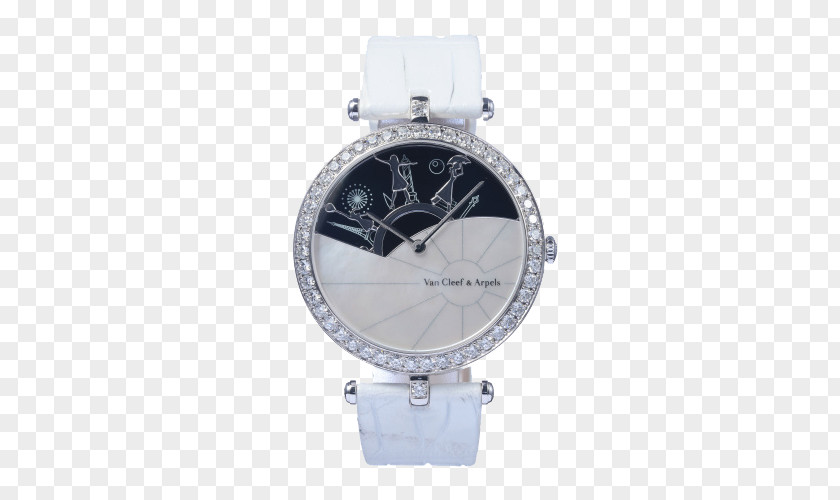 Van Cleef & Arpels In Paris One Day Ms. Mechanical Watches Watch Earring Diamond Luxury Goods PNG