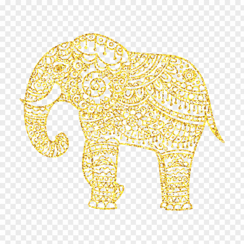 Vector Golden Elephant PNG