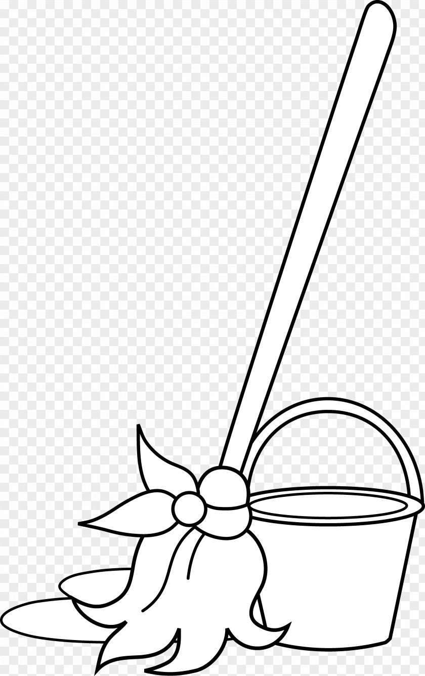 White Bucket Cliparts Mop Coloring Book Broom Clip Art PNG