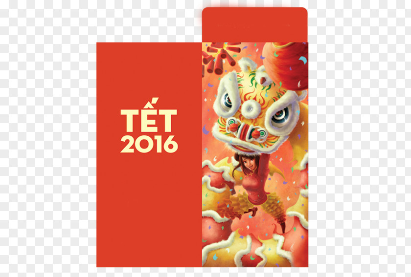Lion Dance Red Envelope Painting Image PNG
