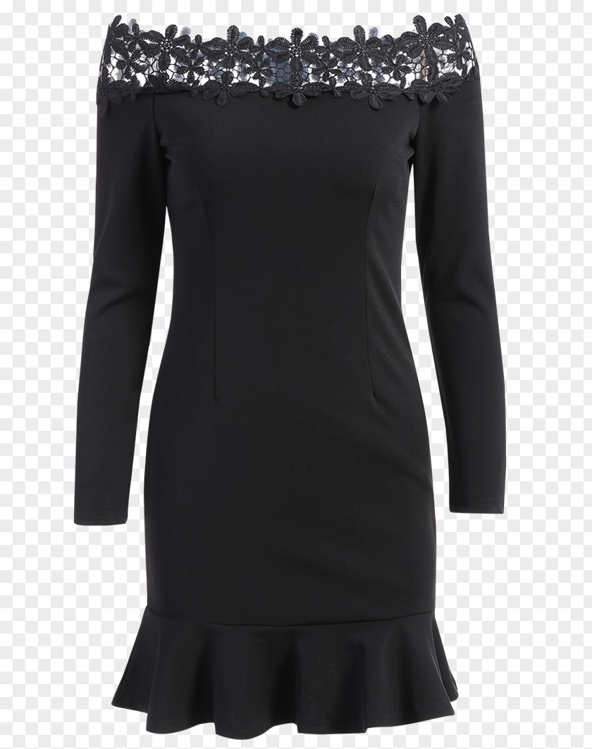 T-shirt Little Black Dress Sleeve Lace PNG