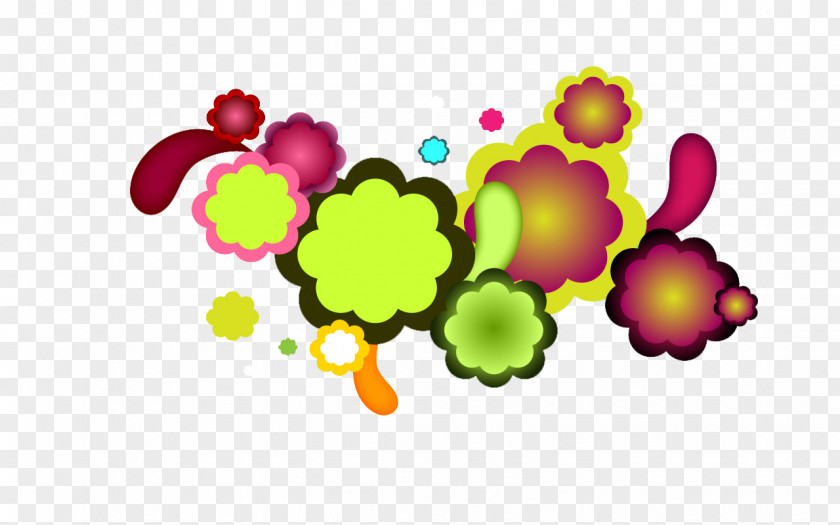 Cute Cartoon Floral Decoration High-definition Television Screensaver Wallpaper PNG