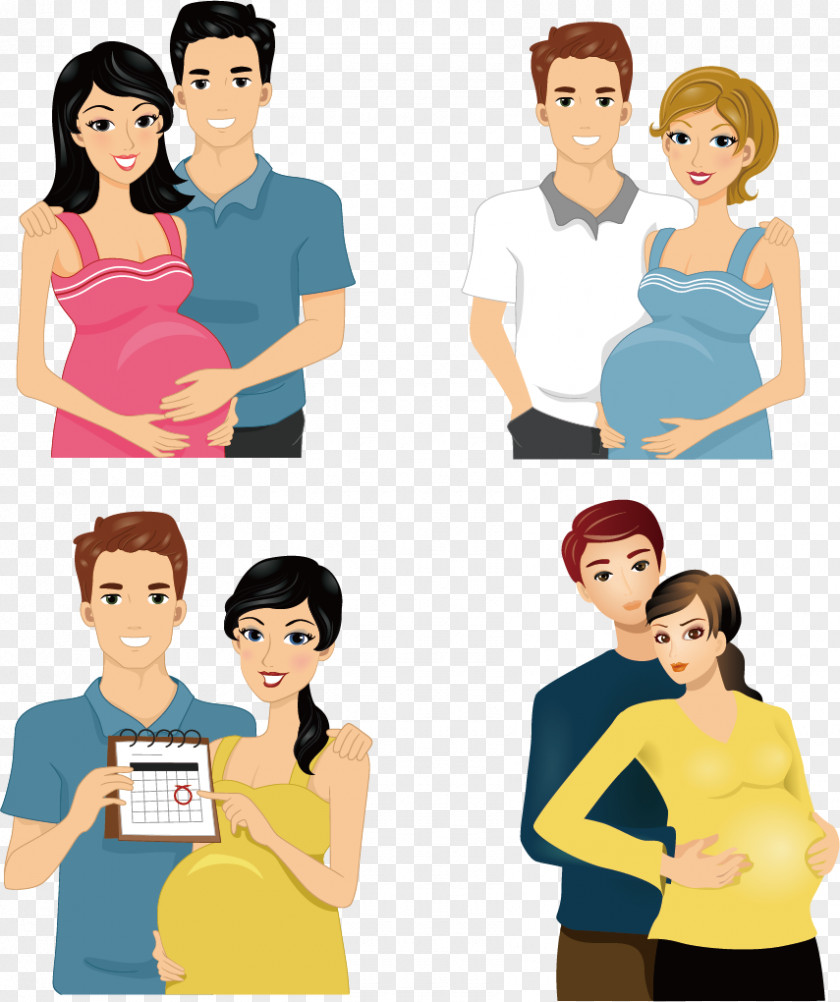 Prospective Parents Image Pregnancy Animation Woman Infant PNG