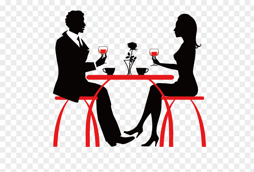Silhouettes Of Men And Women To Eat We Didnt Get Dance Party Gift Restaurant PNG