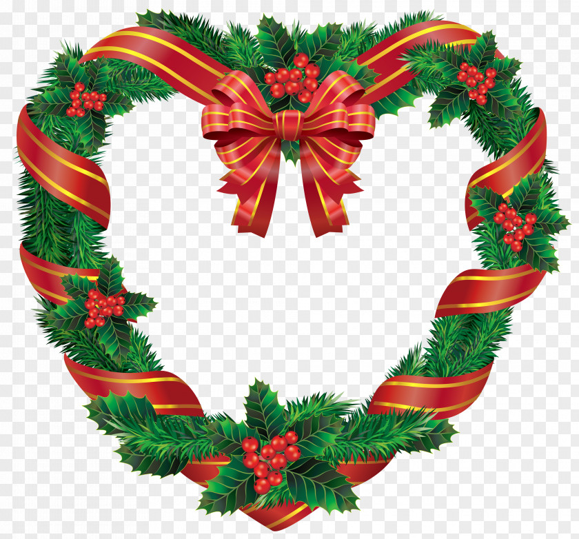 Transparent Christmas Heart Wreath Clipart Clip Art PNG