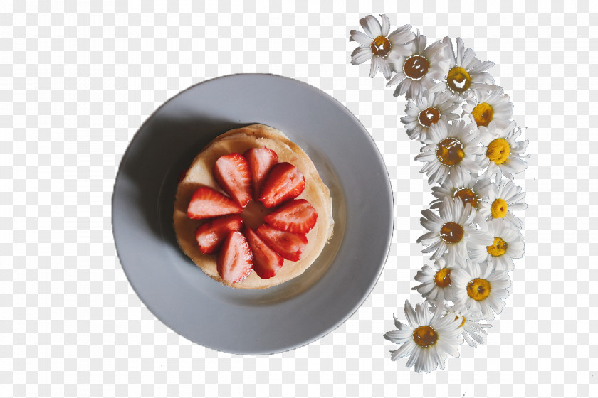 A Plate Of Fruit Cake Milkshake Tiramisu Pancake Strawberry Cream PNG