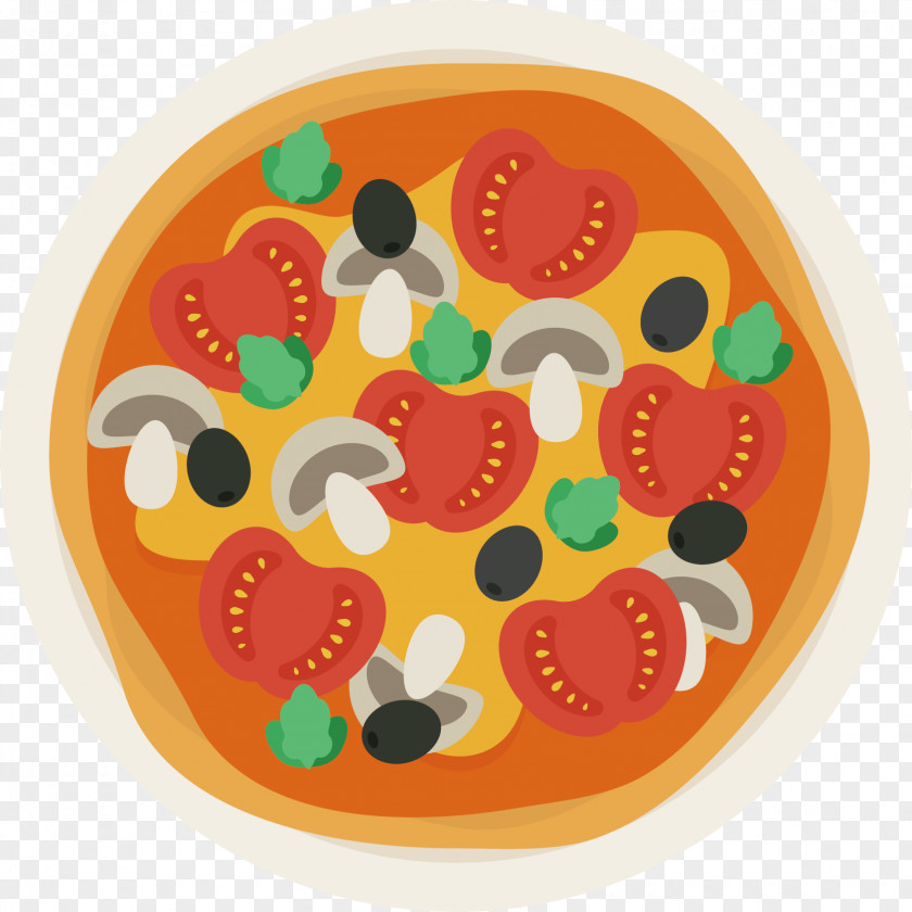 Vector Hand-painted Delicious Pizza Breakfast Salad Euclidean PNG