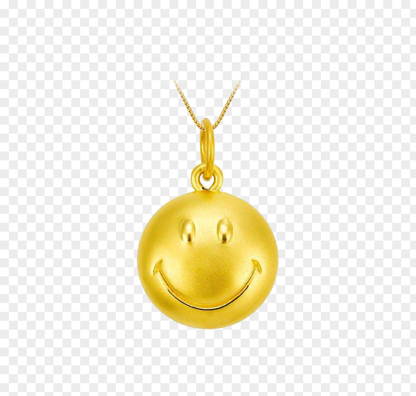 Tide Acer Official Authentic Series Smiling Smiley Gold Locket PNG