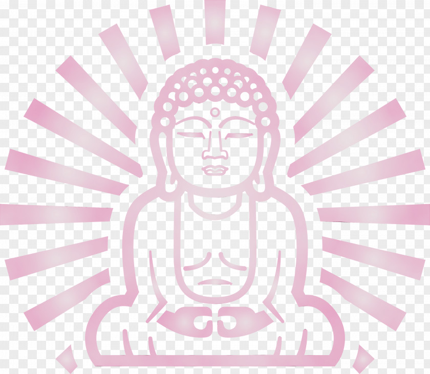 White Pink Head Meditation Logo PNG