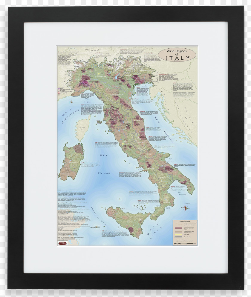 Map Regions Of Italy World Italian Wine Physische Karte PNG