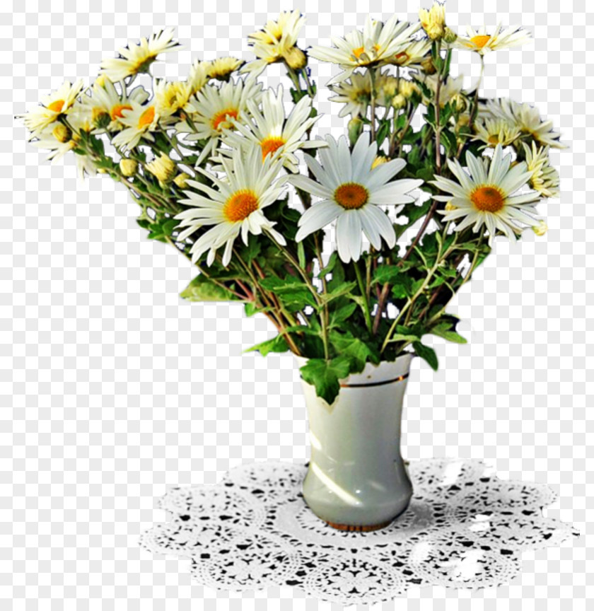 Flower Cut Flowers Bouquet Vase Oxeye Daisy PNG