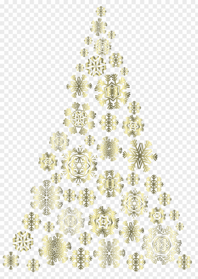 Golden Snowflakes Christmas Tree Image Artificial Pre-lit PNG