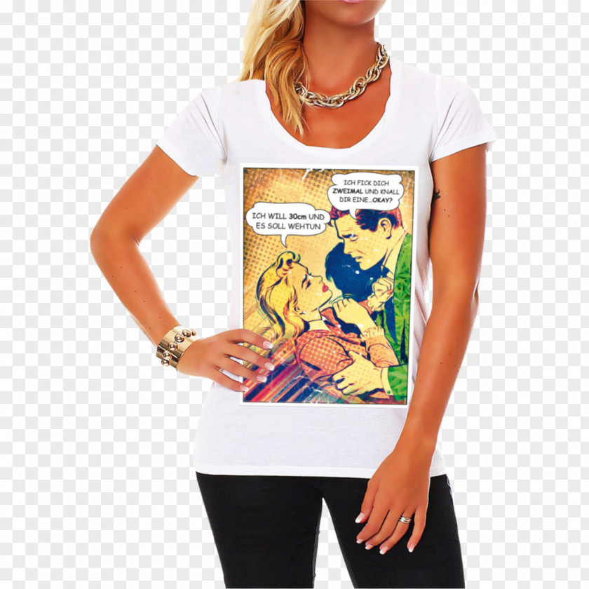Comic Style T-shirt Clothing Woman Neckline Dirndl PNG