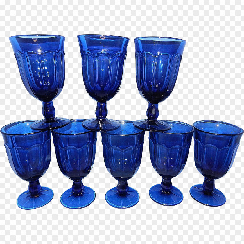 Glass Wine Champagne Cobalt Blue PNG