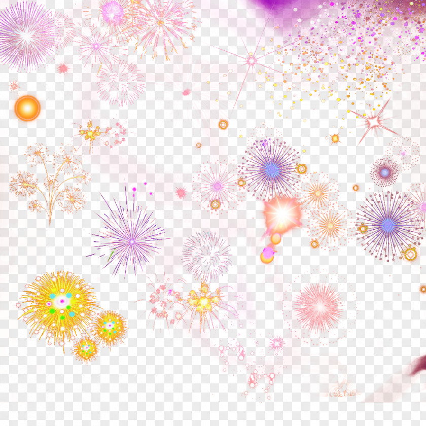 Purple Fantasy Fireworks Graphic Design PNG