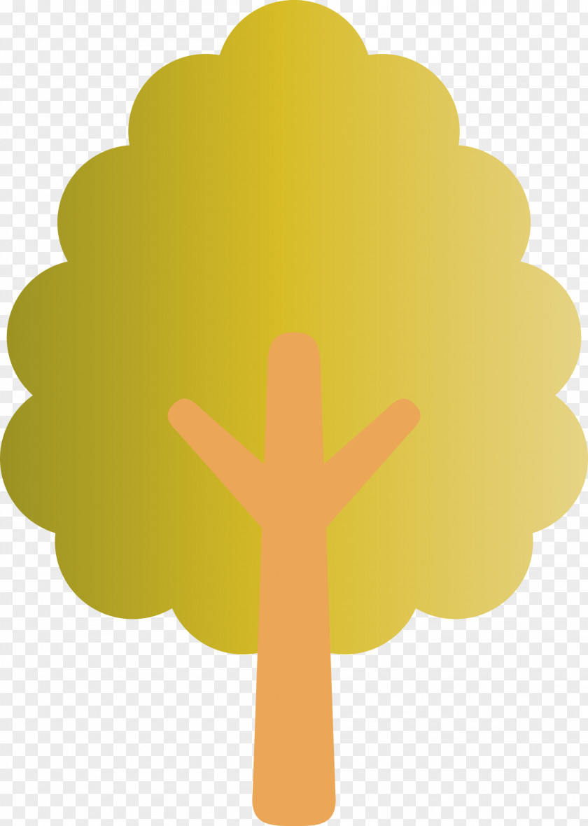 Yellow Green Leaf Tree Symbol PNG