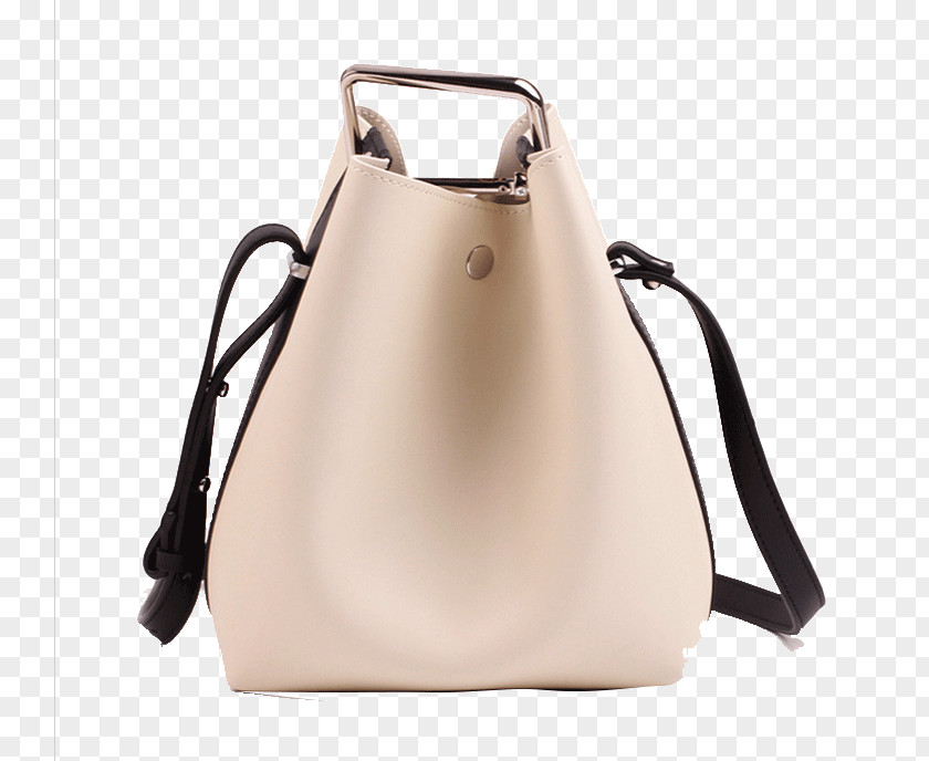 Leather Bucket Bag Handbag Messenger Used Good PNG