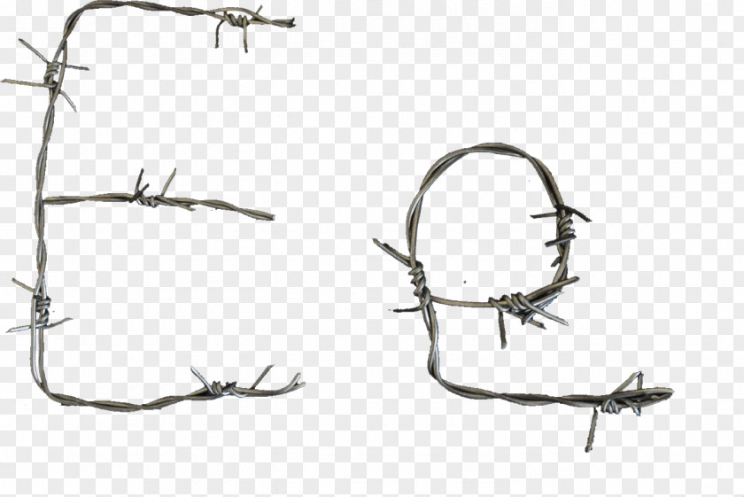 Line Barbed Wire White Font PNG