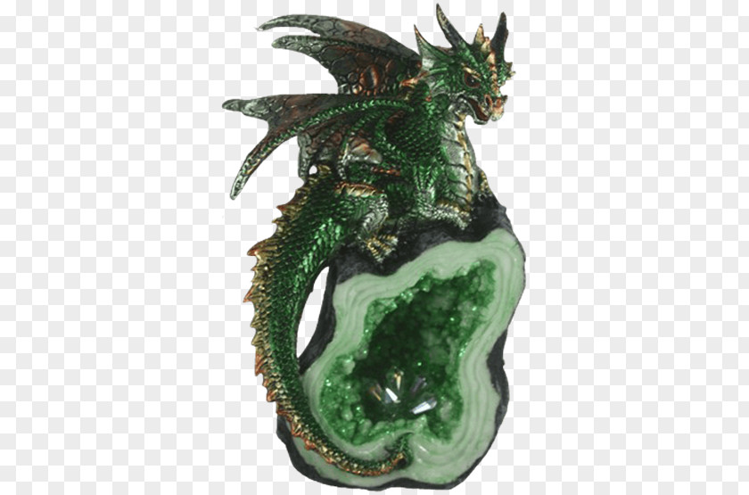 Dragon Figurine Crystal Green Statue PNG