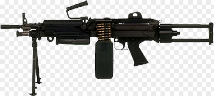 Machine Gun M249 Light Squad Automatic Weapon FN Minimi Firearm PNG