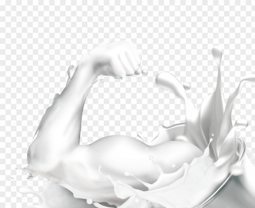 White Milk Arm Black And PNG