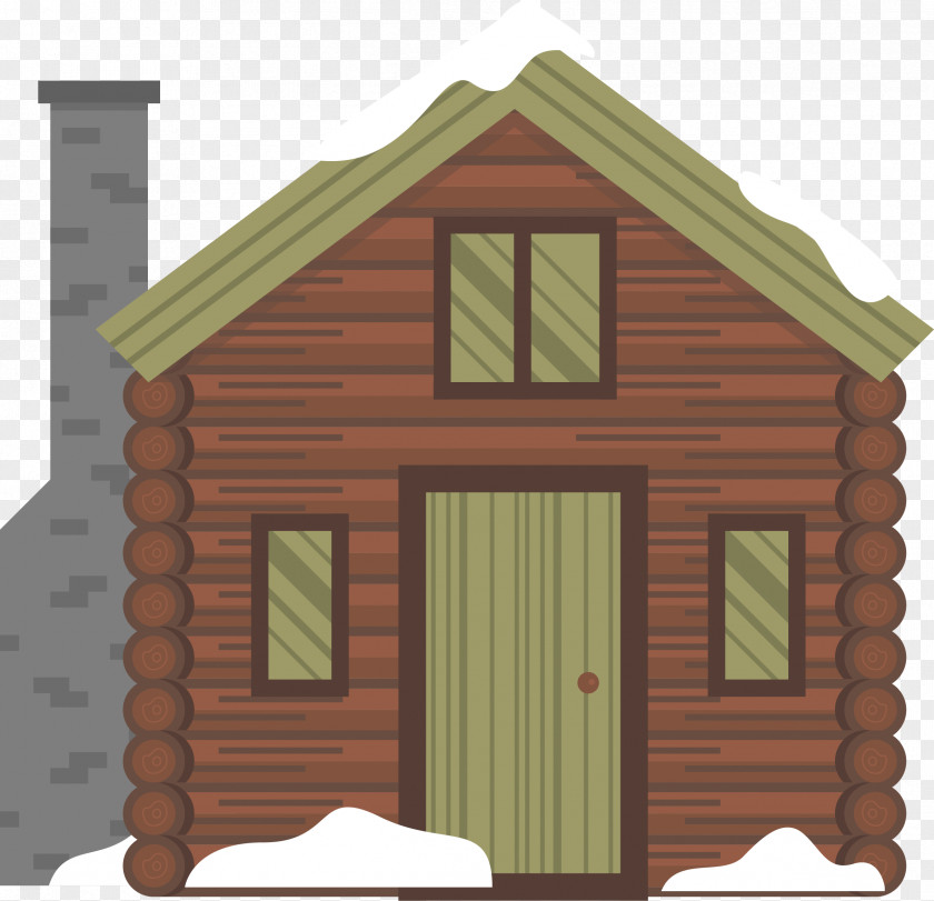 A Cabin In The Snow House Architecture PNG