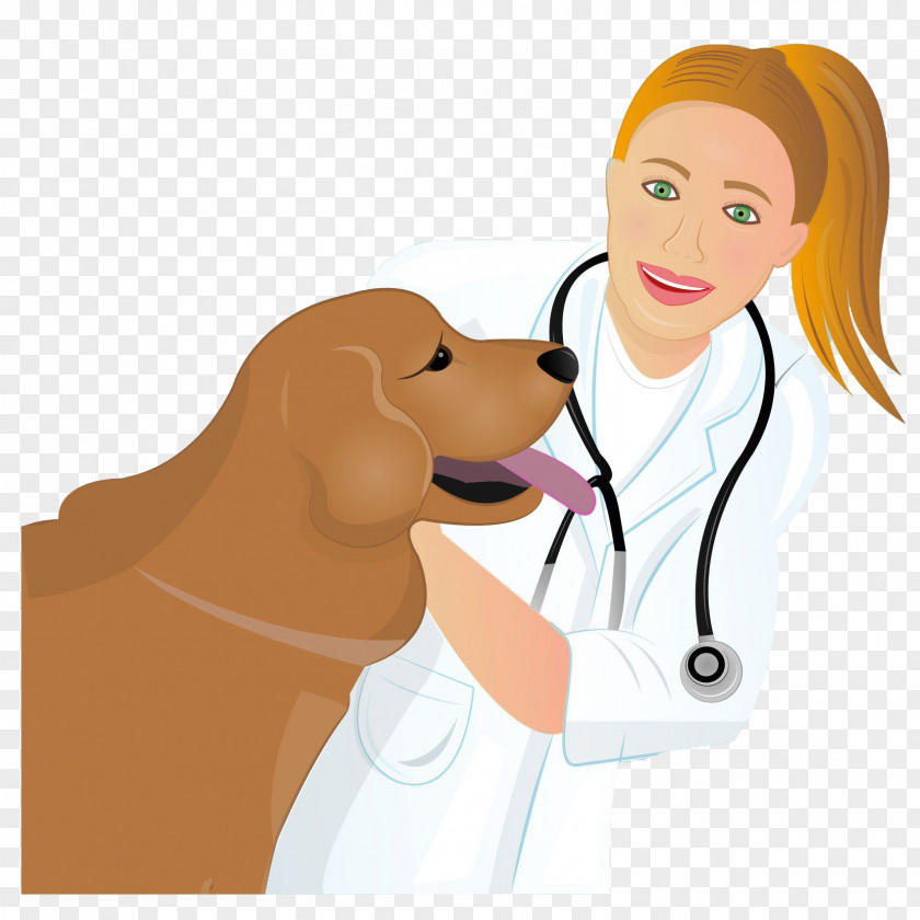Hand Painted Female Pet Doctor Puppy Dog Physician PNG