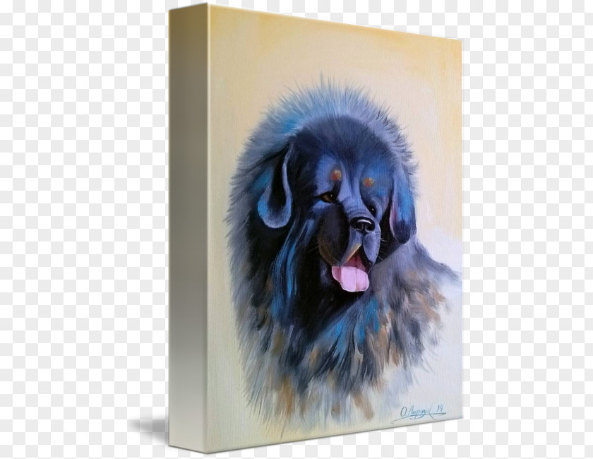 Tibetan Mastiff Dog Breed Painting Canvas Print Artist PNG