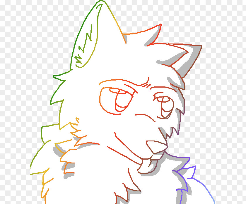 Rainbow Neon Wolf Clip Art Nose Line Cartoon Product PNG