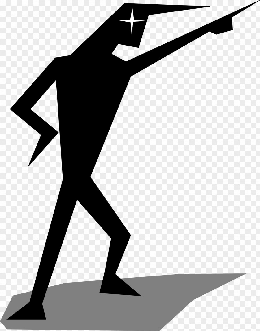 Thinking Man Stick Figure Pointing Clip Art PNG