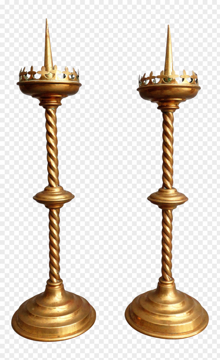 Altar Candle Candlestick Brass PNG