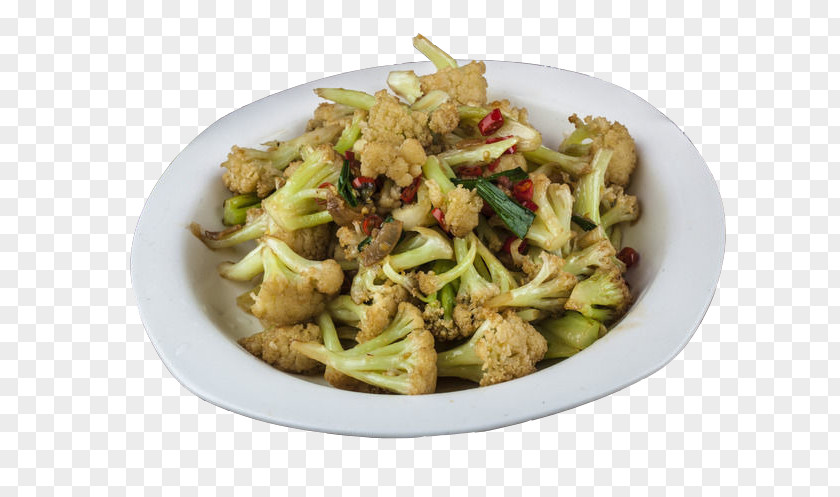 Spicy Garlic Cauliflower Fried Karedok Vegetarian Cuisine Broccoli PNG