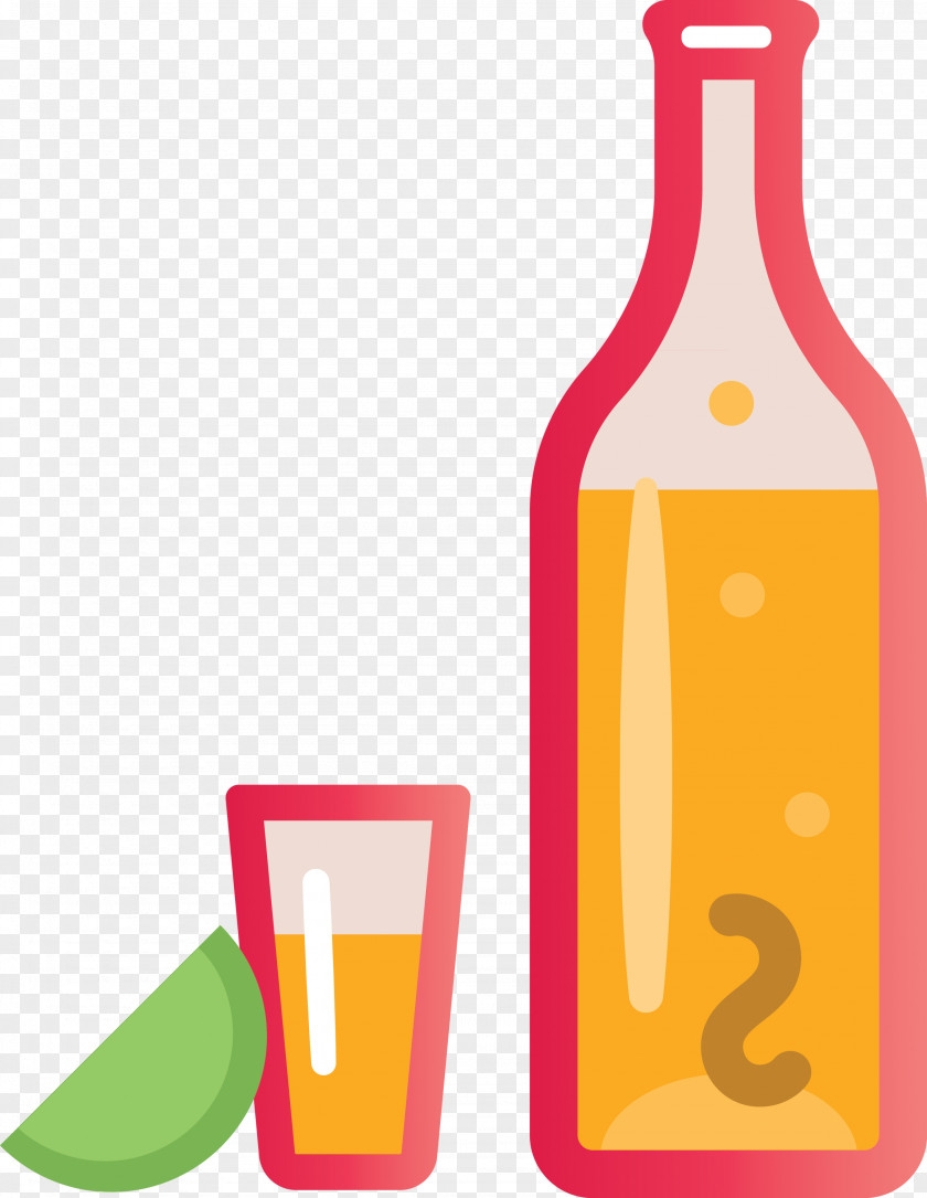 Glass Bottle Yellow Line PNG