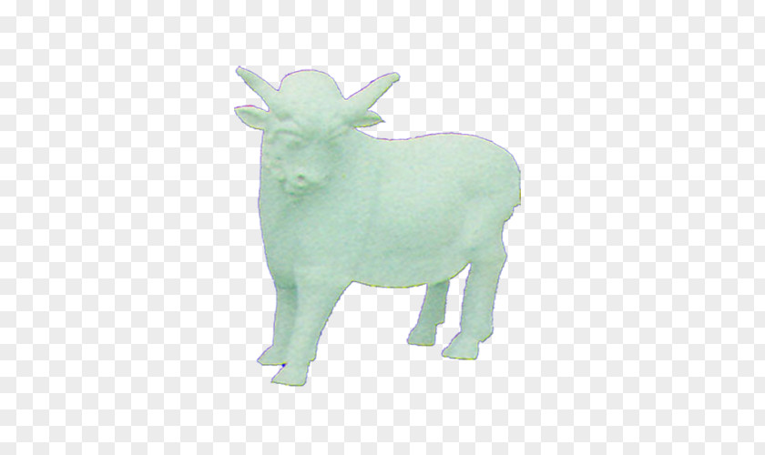 Goat Sculpture Sheep Cattle Horn Green PNG
