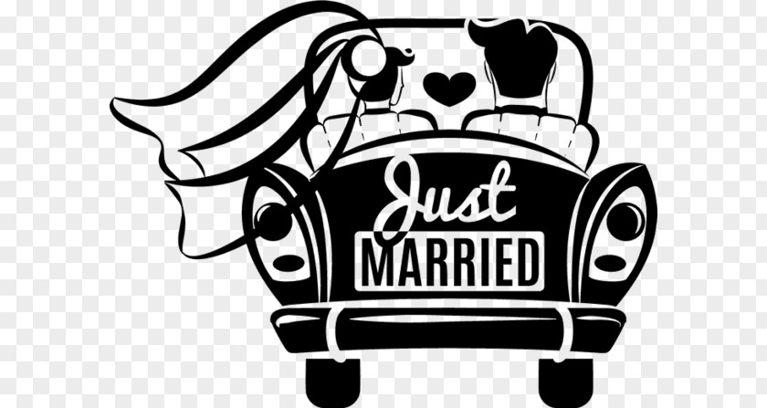 Just Married Car Marriage Wedding Clip Art PNG