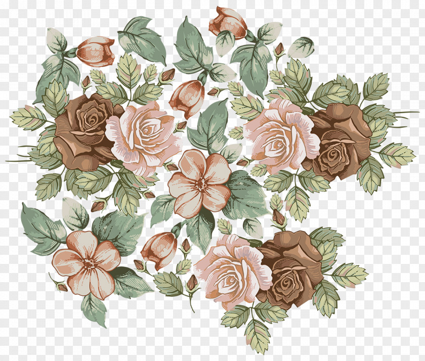 Retro Floral Pattern Flower Adobe Illustrator PNG