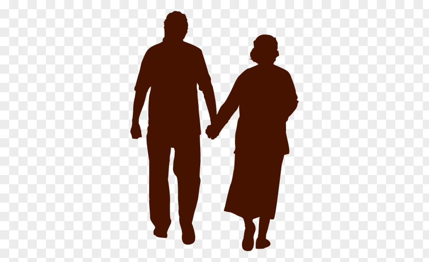 Senior Silhouette Couple Person PNG
