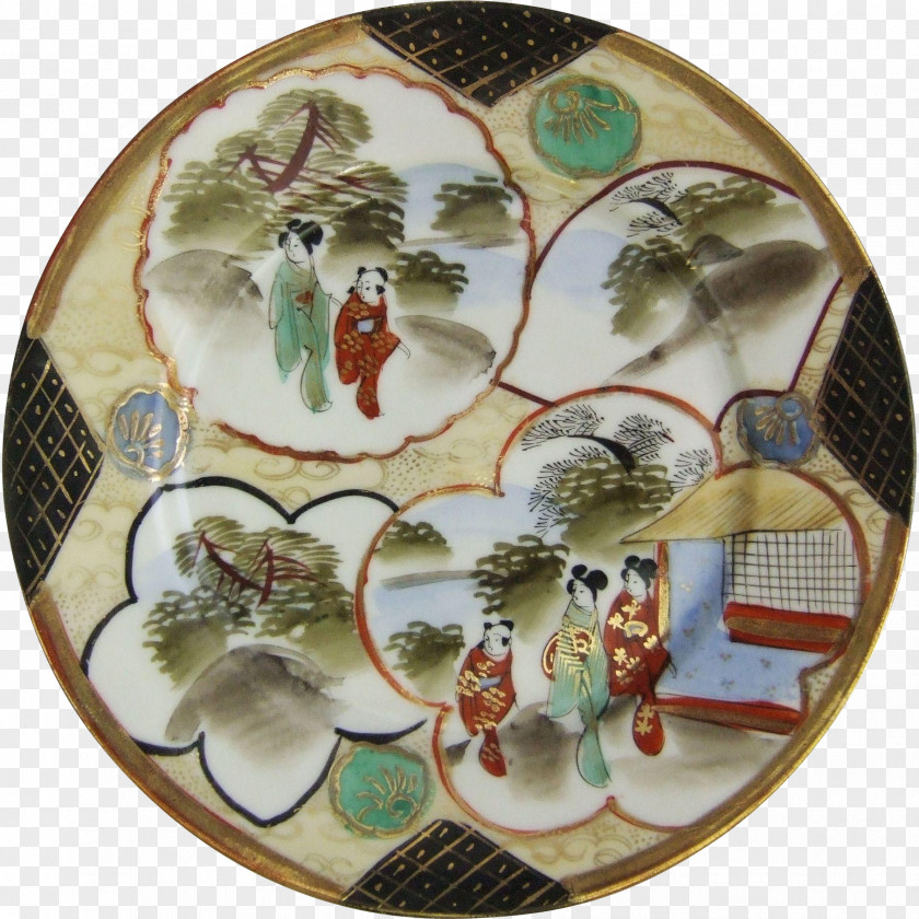 Plate Porcelain Kutani Ware Pottery Vase PNG