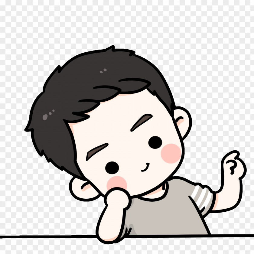 Hand-painted Cartoon Cute Boy Q-version Avatar Comics Significant Other PNG