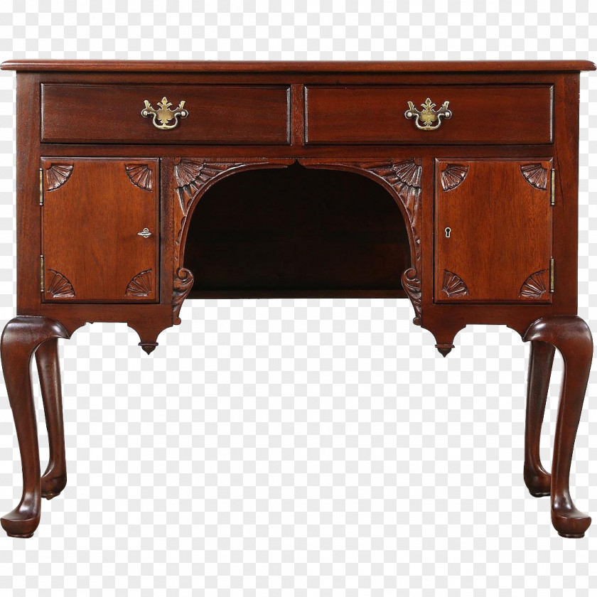 Table Lowboy Desk Furniture Mahogany PNG