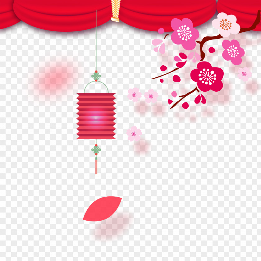 Lantern Peach Plum Blossom Download Clip Art PNG