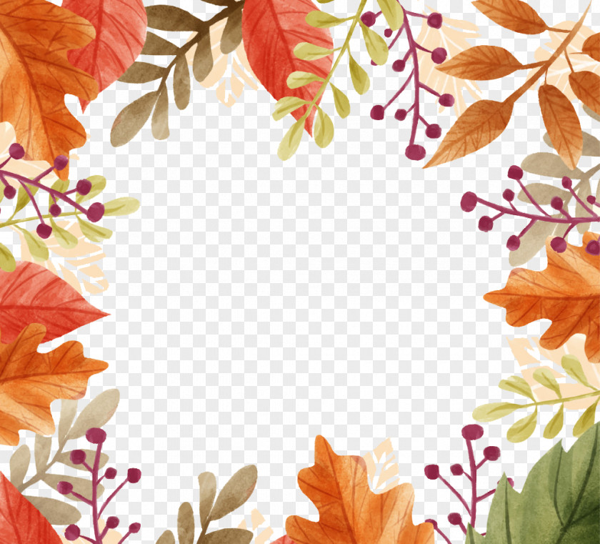 Beautiful Autumn Leaves Border Craft Fair Clip Art PNG