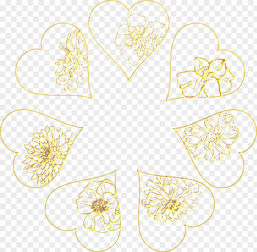 GOLDEN HEART Butterfly Insect Pollinator Petal Flower PNG