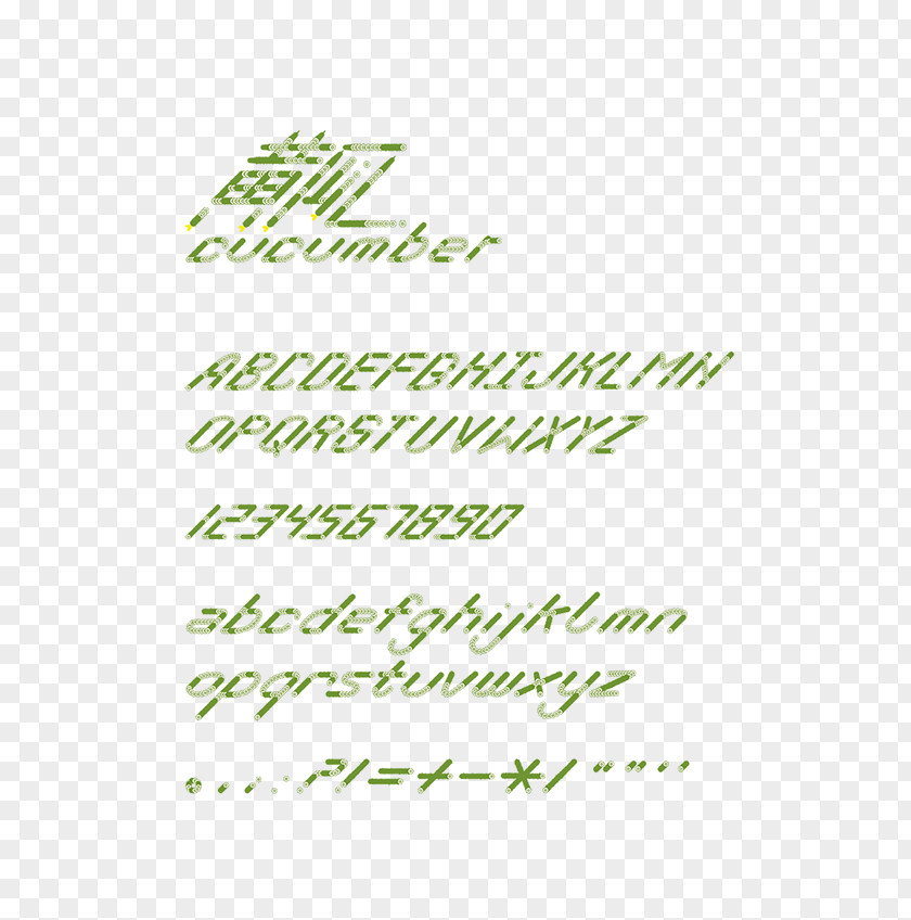 Line Paper Handwriting Green Font PNG