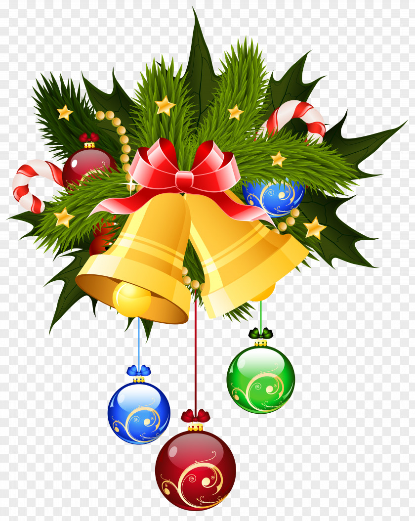 Christmas Bells And Ornaments Transparent Clip Art Image Jingle Bell PNG