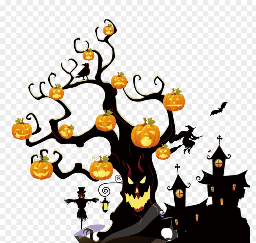 Halloween The Tree Jack-o'-lantern Portable Network Graphics Image PNG