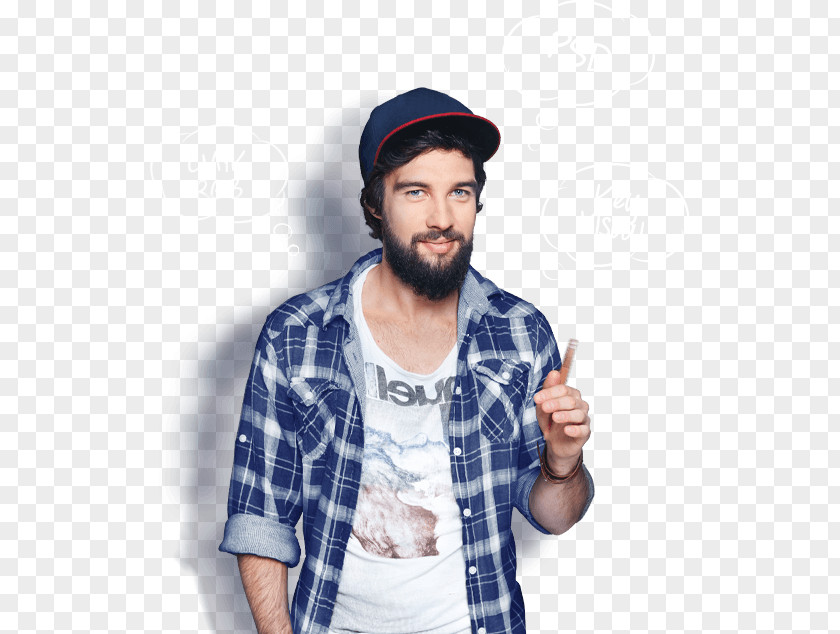 Beard Tartan Marketing Landing Page Beanie PNG