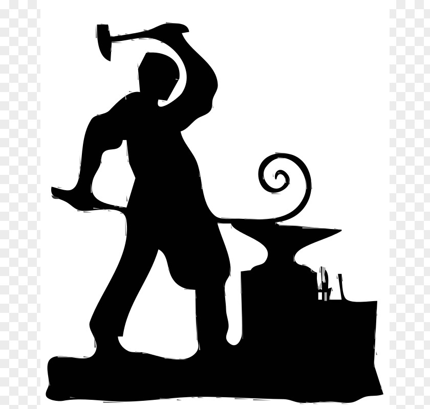 Black Blacksmith Cartoon Man The Blacksmiths Shop Anvil Clip Art PNG