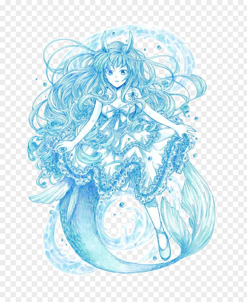 Mermaid Tail Drawing Legendary Creature Fairy PNG